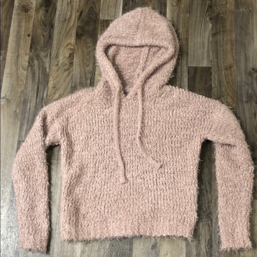 Purple knitted hoodie